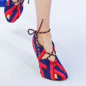 Dries Van Noten wrap mule flats